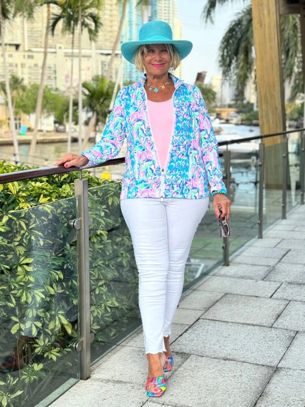 Lulu-B | Splash of Pink Full Zip Jacket